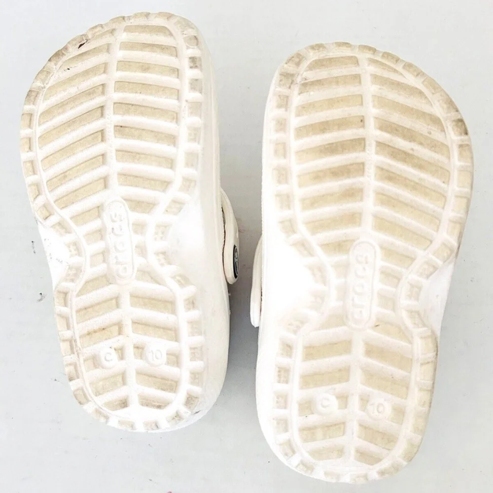 Crocs | Unisex Lined Toddler Girls Size  C10 Classic Clog White Slide Fur